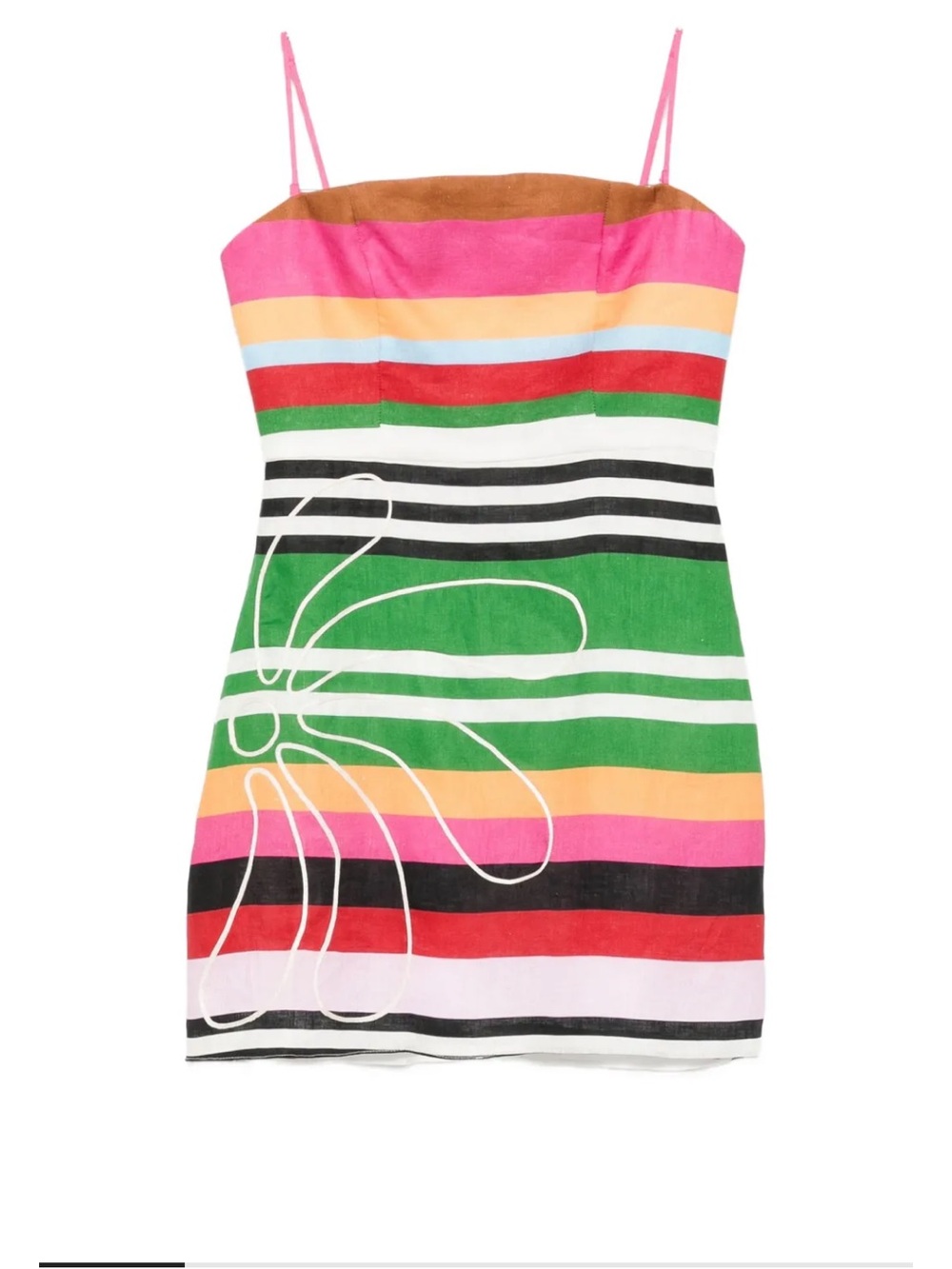 Cala de la Cruz Roma Linen Striped Multicolor Mini Dress Optional  Straps M